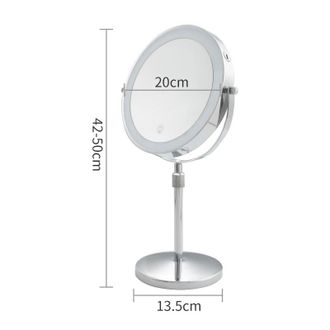 OEM Espejo Cosm&eacute;tico Iluminado, Espejo De Ba&ntilde;o Giratorio 360&deg; (1x/10x), Brillo Ajustable, Con Aumento, Bater&iacute;a Recargable De 2000 Mah, Espejo De Doble Car