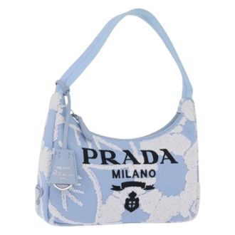 Prada Borsa Vintage Pre-owned in Tela - - Pre-owned - Donna - Blu - ONE SIZE