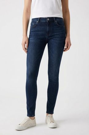 Pepe Jeans London Skinny-fit-Jeans PEPE JEANS SKINNY JEANS MW, Damen, Gr. 25, L&auml;nge 30, tiefblau, Denim/Jeans, Obermaterial: 84% Baumwolle, 15% Polyester, 1% Elasthan, 