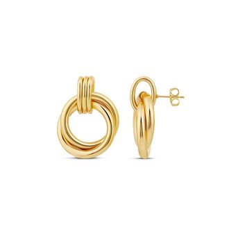 SHYMI Twisted Round Statement Drop Earrings - 18K Gold Filled, rhodium Plated, Day to Night