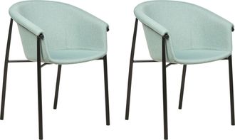 Beliani Beliani - Conjunto De 2 Sillas Verde Menta Poli&eacute;ster Contempor&aacute;neo Comedor Ames