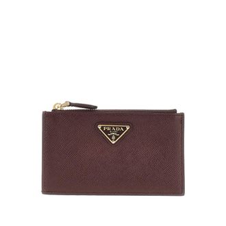 Prada Saffiano leather cardholder pouch Woman One Size