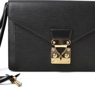 Louis Vuitton Ardoise Black Noir Epi Leather Clutch Bag Pochette (Pre-Owned)