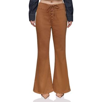 Avec Les Filles Lace-Up Flare Leg Jeans in Santa Fe Umber Wash at Nordstrom Rack, Size 31