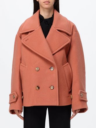 Chlo&eacute; Cappotto corto doppiopetto in lana con rever e vestibilit&agrave; relaxed