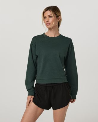 Vuori Clothing Halo Modern Crew Neck T-Shirt | Hemlock Heather | XS, Size Extra Small