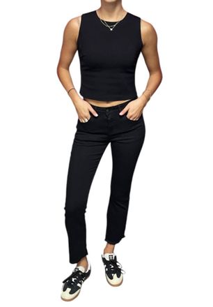 Bianco Devi Cropped Boot Leg Jean In Black