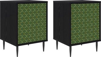 vidaXL Mesa De Noche Geleen 2 Uds. Roble Negro 36 X 33 X 51 Cm Vidaxl