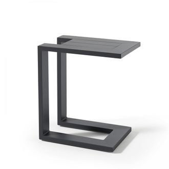 Oviala Estante para tumbona de aluminio gris
