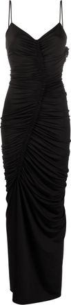 Victoria Beckham ruched maxi dress - women - Polyester/Spandex/Elastane - 10 - Black