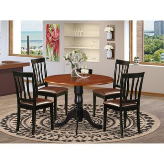 East West Furniture Dining set - 5 Pcs with 4 Wood Chairs