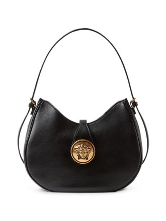 Versace Borsa hobo in pelle con stemma Versace