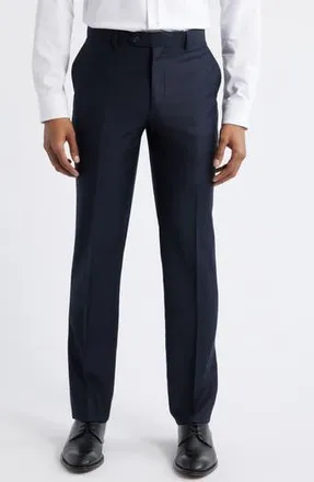 Zanetti Slim Fit Flat Front Navy Wool Dress Pants at Nordstrom Rack, Size 34