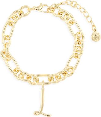 BaubleBar Initial Charm Chain Braclet in Gold L at Nordstrom Rack