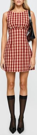 Princess Polly Sweet Somethings Check Minidress in Red Check at Nordstrom, Size 4
