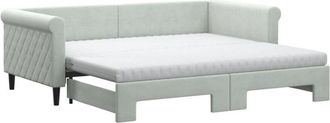 vidaXL Vidaxl - Sof&aacute; Cama Nido Con Colch&oacute;n Terciopelo Gris Claro 90x190 Cm