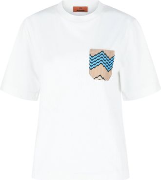 M Missoni Cotton T-Shirt With Zig Zag Embroidered Pocket