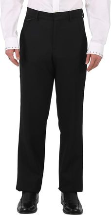 Burberry Black Wool Twill Stripe Detail Tailored Trousers, Brand Size 50 (Waist Size 34.3)
