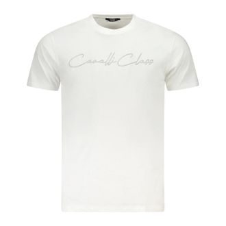 Cavalli T-Shirts, male, White, Size: 2XL Short Sleeve T-Shirt