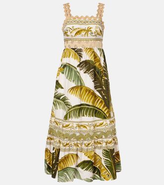 Farm Rio Trancoso printed linen-blend midi dress