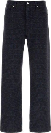 Fendi Dark Blue Logo Jeans
