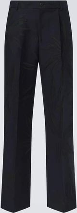 Dries Van Noten Floral cotton-blend straight pants