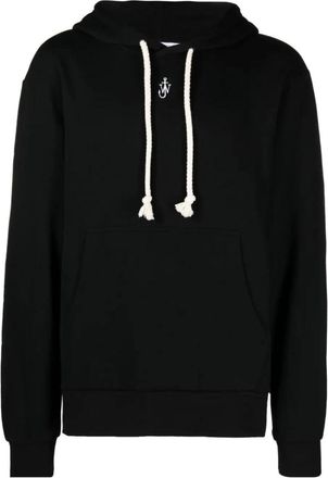 J.W.Anderson Zwarte katoenen en zijden sweater met capuchon - Heren - Hoodies - Zwart - M - Katoen - Hoodies & sweatvesten