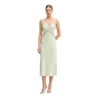 Pinko Midi Slip Dress - Dames - Casual kleedjes - Groen - XS - Kleedjes
