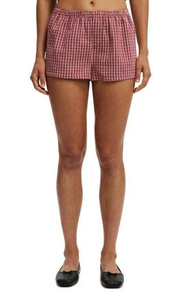 Cotton On Womens Hazel Micro Short in Hazel Check Cherrywood at Nordstrom, Size 2