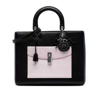 Dior Pre-owned Dior Large Calfskin Pocket Tote Lady Dior 18-MA-0174