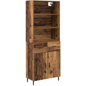 vidaXL Aparador Alto Con Caj&oacute;n Madera Envejecida 69,5 X 34 X 180 Cm Vidaxl