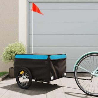vidaXL Vidaxl - Remolque Para Bicicleta Hierro Negro Y Azul 45 Kg