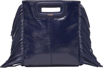 Maje Naplak leather M Mini bag in Navy at Nordstrom, Size Medium