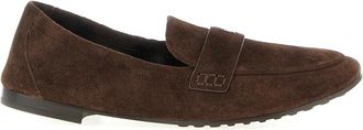 Tory Burch Suede Ballerina Loafer - Dames - Loafers - Bruin - 40 EU - Su&egrave;de - Schoenen