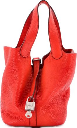 Herm&egrave;s Picotin Lock Bag Clemence PM bucket bag - Rood