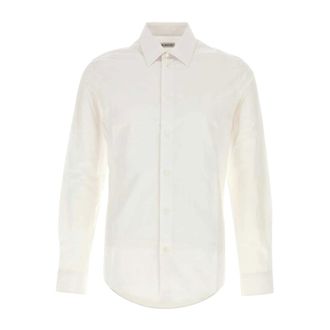 Burberry Formal Shirts, male, White, Size: L Cotton Poplin Shirt