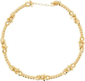 Ferragamo Golden Twisted Necklace