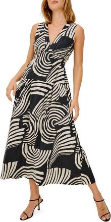 Rails Genevieve Cutout Tiered Cotton Sundress in Onyx Waves at Nordstrom, Size Xx-Large