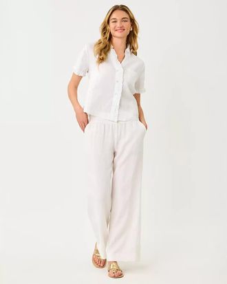 Lilly Pulitzer 31 Mirabella High Rise Linen Palazzo Pant