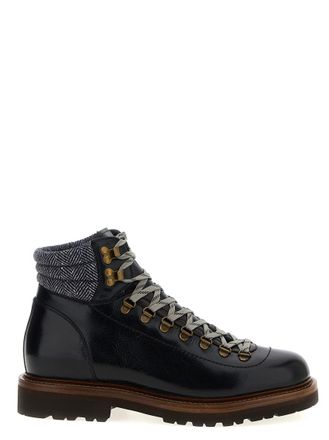 Brunello Cucinelli Black Lace Up Boots