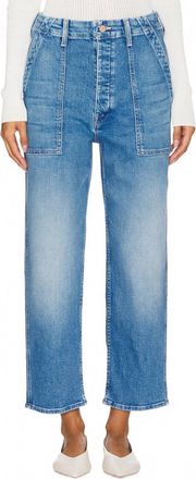 Mother The Patch Pocket Private Flood Jeans In Flag Me Down