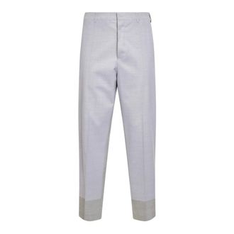 Maison Margiela Suit Trousers, male, Gray, Size: L Straight Leg Trousers