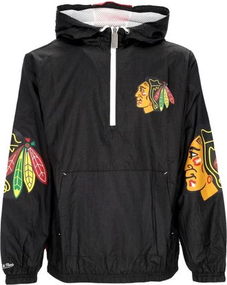 Mitchell & Ness Chicago Blackhawks Windbreaker Anorak - Heren - Fitness - Zwart - S - Nylon - Fitness