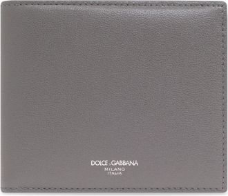 Dolce & Gabbana Leren portemonnee - Heren - Portefeuilles - Grijs - ONE Size - Leer - Accessoires