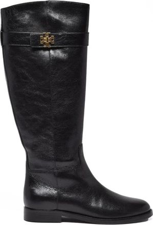 Tory Burch T Lock Rijlaars - Dames - Hoge Laarzen - Zwart - 37 EU - Leer - Schoenen