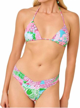 Lilly Pulitzer Trey Bikini Bottom In Multi Crazy Quilt