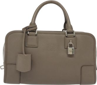 Loewe Amazona Bag Leather Gray Leather Bag (Pre-Owned)