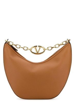 Valentino Garavani Brown VLogo Moon shoulder bag