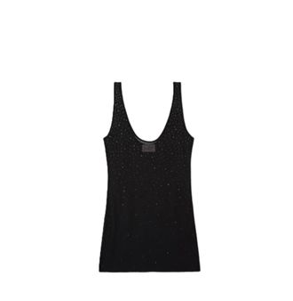 MC2 Saint Barth Sheer Black Mini Dress with Sparkling Embellishments