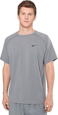 Nike Ready Dri-FIT Short Sleeve Fitness Top Mens Workout Smoke Grey/Heather/Black : 2XL, Polyester/Spandex